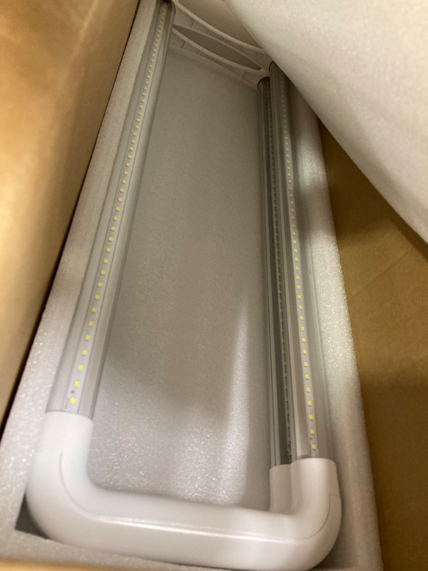 Photo 2 of T8 T12 U Bend LED Tube Light 2x2 Foot, 20W (40 watts equivalent), Cool White 6000k, Clear Cover, Ballast Bypass, ETL Listed, 10-pack 6000k 10 Count (Pack of 1)-Clear Cover