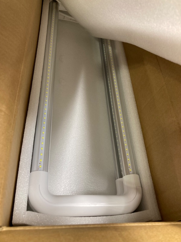 Photo 4 of T8 T12 U Bend LED Tube Light 2x2 Foot, 20W (40 watts equivalent), Cool White 6000k, Clear Cover, Ballast Bypass, ETL Listed, 10-pack 6000k 10 Count (Pack of 1)-Clear Cover