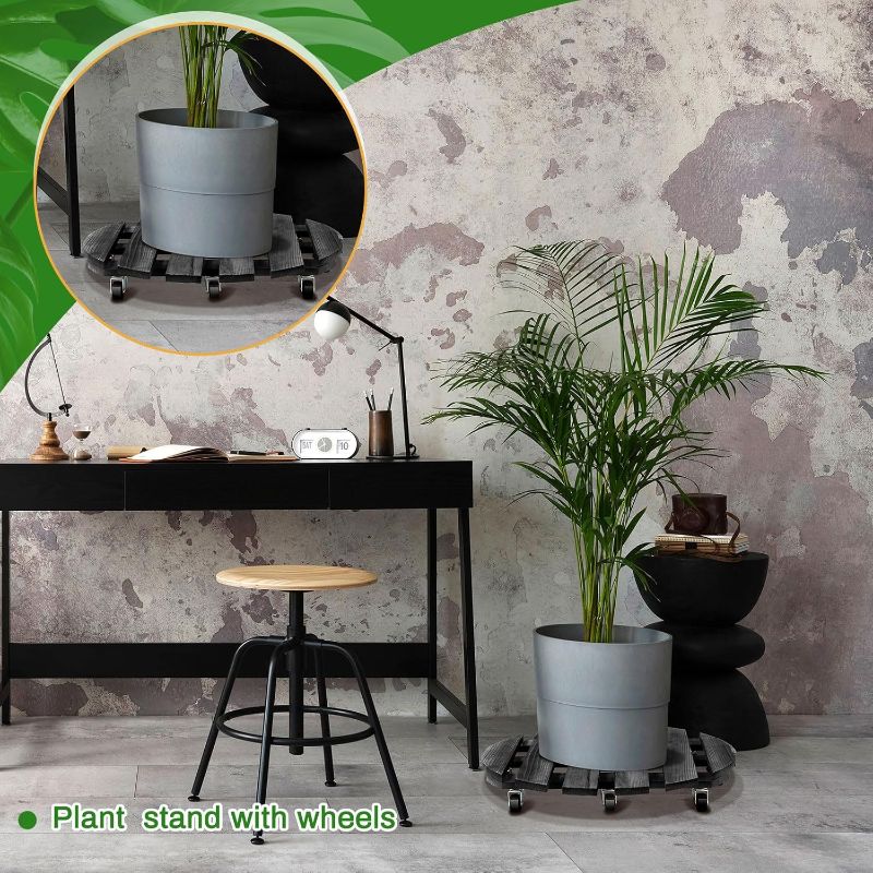 Photo 1 of ***product similar to the original photo*** Taiyin Plant Caddy with Wheels, 2 Pack 20 Inch Plant Stand with Metal Wheels Lockable Caster Wheels Heavy Duty Plant Dolly Base for Outdoor Indoor Holds up to 220 Lbs Strong and Sturdy Design

