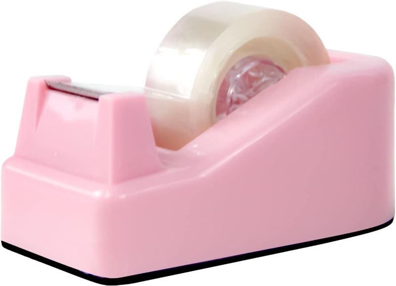 Photo 1 of 1Pcs Desktop Tape Dispenser Adhesive Roll Holder with Weighted Nonskid Base, Pink (Tape not Included)