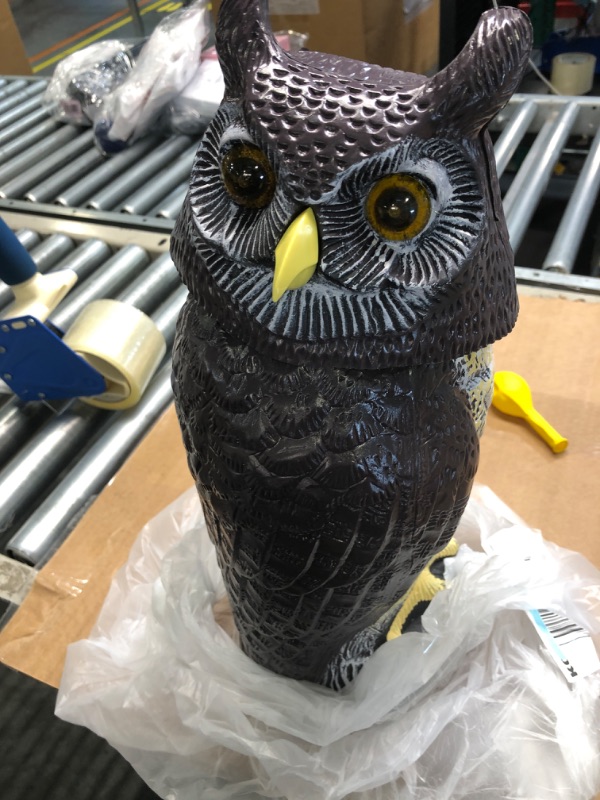 Photo 1 of ****USED** Solar Owl with Detection, Flashing Eyes, Spinning Head and Realistic Hoots, Plastic Owl Decoration for Home, Garden, Patio and Fence