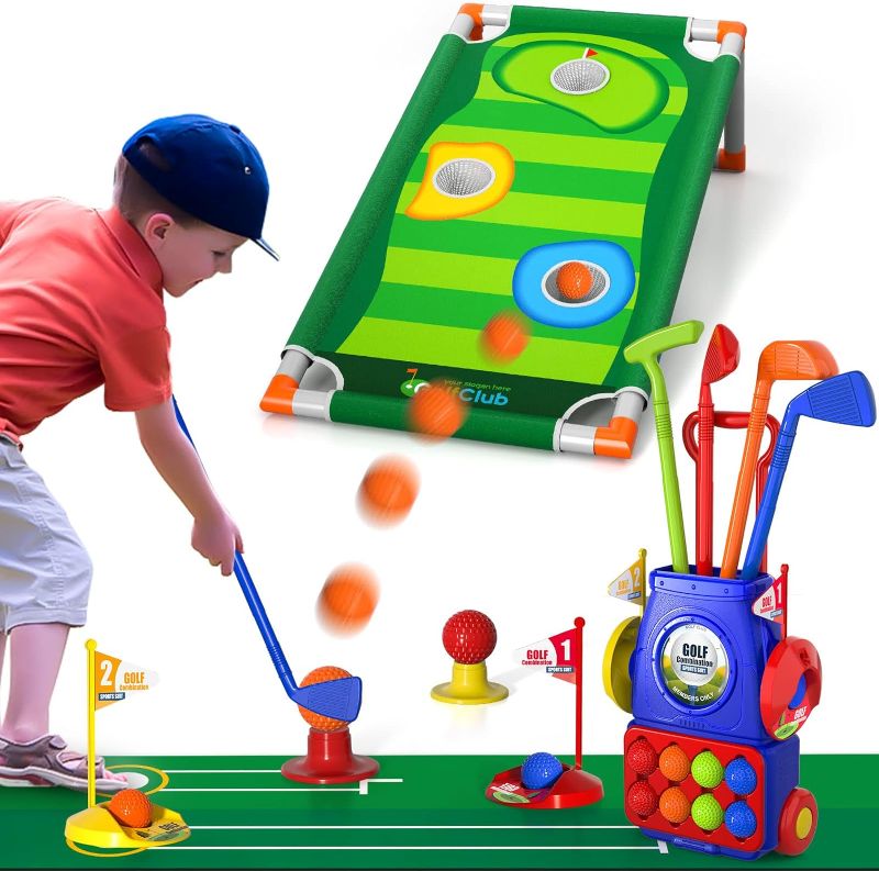 Photo 1 of ****USED*** Bennol Upgraded Kids Toddler Golf Set, Indoor Outdoor Outside Golf Toys Gifts for 3 4 5 Year Old Boys, 3 4 5 Year Old Boys Toys Birthday Gifts Ideas, Outdoor Golf Set Toys Game for Kids Boys
