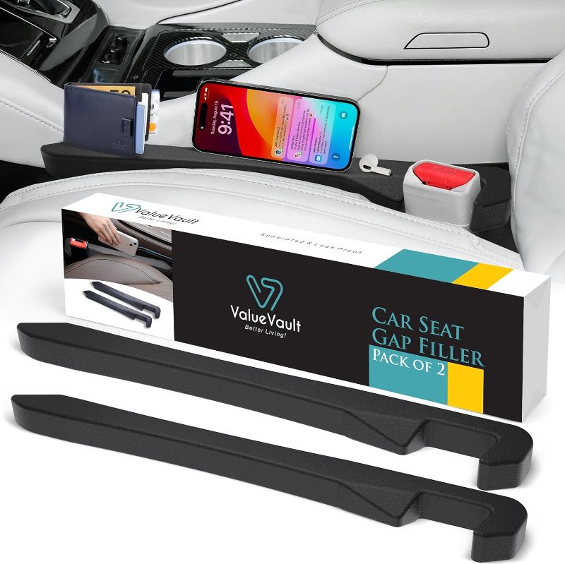 Photo 1 of 2PCS Car Seat Gap Filler Organizer, Car Seat Gap Organizer to Prevent Falling of Essential Accessories, Car Side Seat Gap Filler for Car, Universal Car Gap Filler for Cars, SUVs & Trucks
