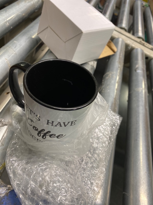 Photo 3 of ***USED** 1 CUP LETS HAVE COFFEE TOGETHER*** Hoolerry 2 Sets Couples Coffee Cups and Spoons Engagement Gift for Newly Engagedcouples Bridal Shower Gift Lets Have Coffee Together Mugs for Girlfriend Boyfriend Hubby Wifey(Simple Classic)