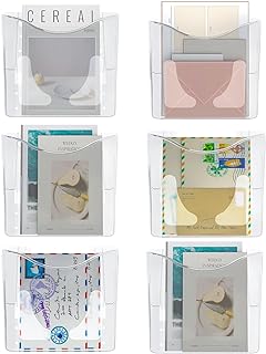 Photo 3 of  Storage  PAG4 Pockets Wall File Holder Clear Acrylic Hanging File Organizer for Office and Home, Vertical