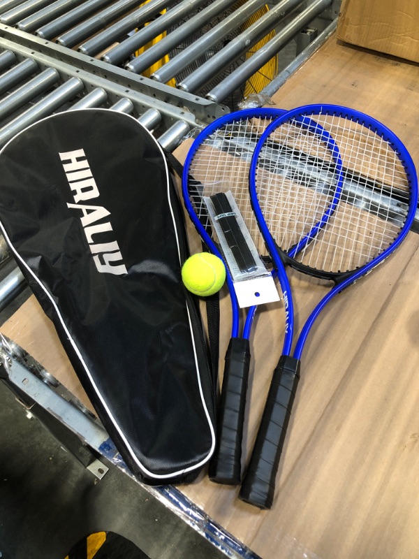 Photo 3 of ***MISSING PARTS****
HIRALIY Adult Recreational 2 Players Tennis Rackets ,27 Inch Super Lightweight Tennis Racquets for Student Training Tennis and Beginners, Tennis Racket Set For Outdoor Games, Including 3 Tennis Balls, 2 Tennis Overgrips and 1 Tennis B