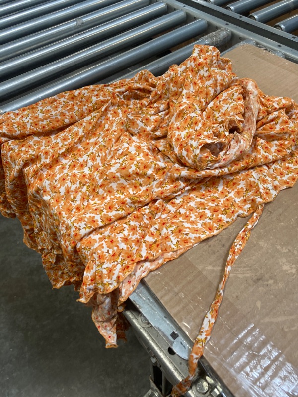 Photo 3 of ***USED**BerryGo Women's Boho Floral Wrap Maxi Skirt High Waisted Long Skirt with Slit 8-10 Orange