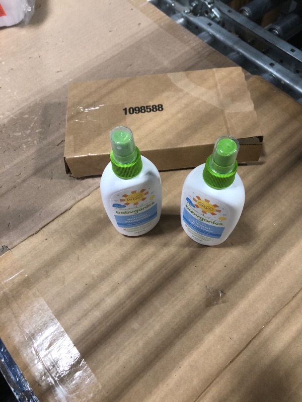 Photo 2 of ****USED***ALL SALES ARE FINAL **NO RETURNS***Babyganics SPF 50 Baby Sunscreen Spray | UVA UVB Protection | Octinoxate & Oxybenzone Free | Water Resistant, Unscented, 6 Fl Oz (Pack of 2) Spray 6 Fl Oz (Pack of 2)