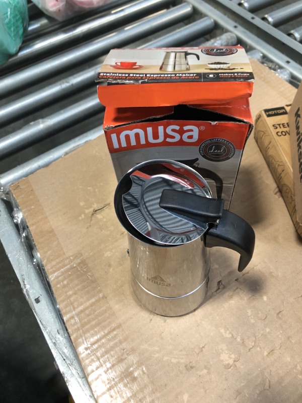 Photo 3 of ****USED***LID WANT CLOSE ALL THE WAY*** IMUSA USA B120-22062M Stainless Steel Stovetop Espresso Coffeemaker 6-Cup, Silver 6 Cups