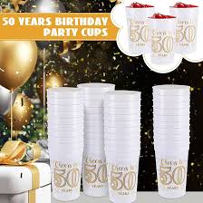 Photo 2 of  16 oz40th Birthday Cups 40th Birthday Party Plastic Stadium Cups 40th Birthday Party Decoration40  Year Old Birthday Party Favors for Cheers to 40 Years, Gold and White