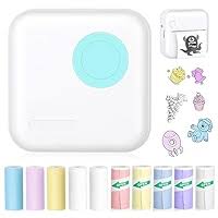 Photo 2 of ***USED*** Mini Pocket Bluetooth Printer-Portable Thermal Printer with 10 Roll Papers for Journal/DIY Scrapbook/Travel/Notes/Lists/Label/Memo, Receipt Printer for Children Women Gifts Kids Christmas