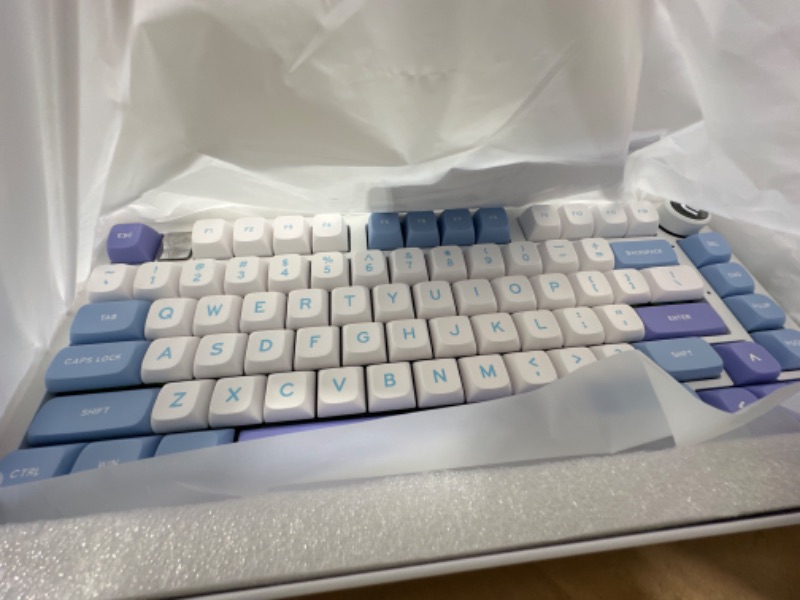 Photo 4 of EPOMAKER x LEOBOG Hi75 Aluminum Alloy Wired Mechanical Keyboard, Programmable Gasket-mounted Gaming Keyboard with Mode-Switching Knob, Hot Swappable, NKRO, RGB (White Purple, Juggle V2 Switch)