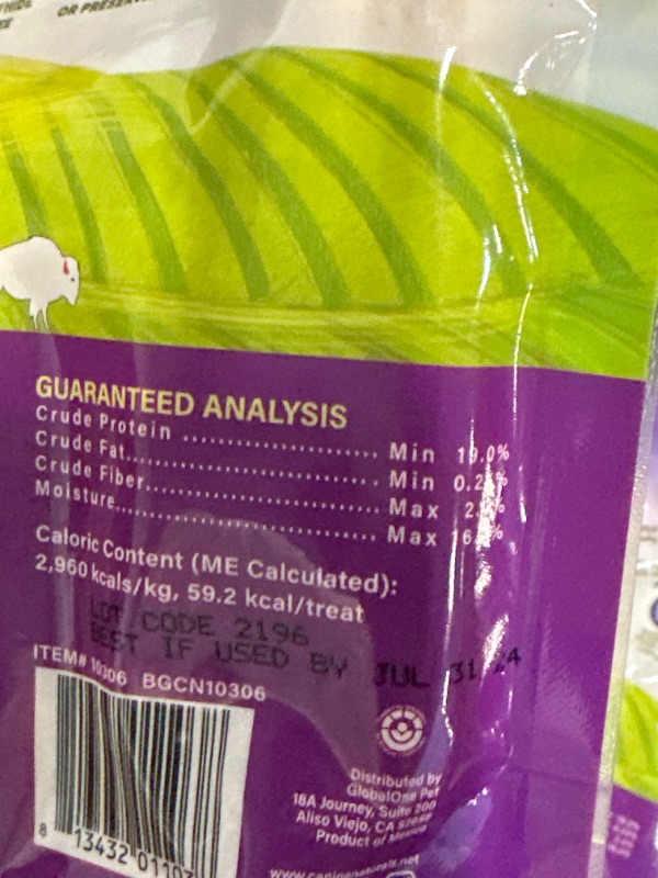 Photo 3 of ***expires july 31 2024*** 2 packs of Canine Naturals Bison Chew - Rawhide Free Dog Treats - Made with Real Bison - Poultry Free Recipe - Easily Digestible - 6 Pack of 2.5 Inch Mini Rolls for Dogs 20lb Or Less, Bison 4.2 Ounce (Pack of 6)