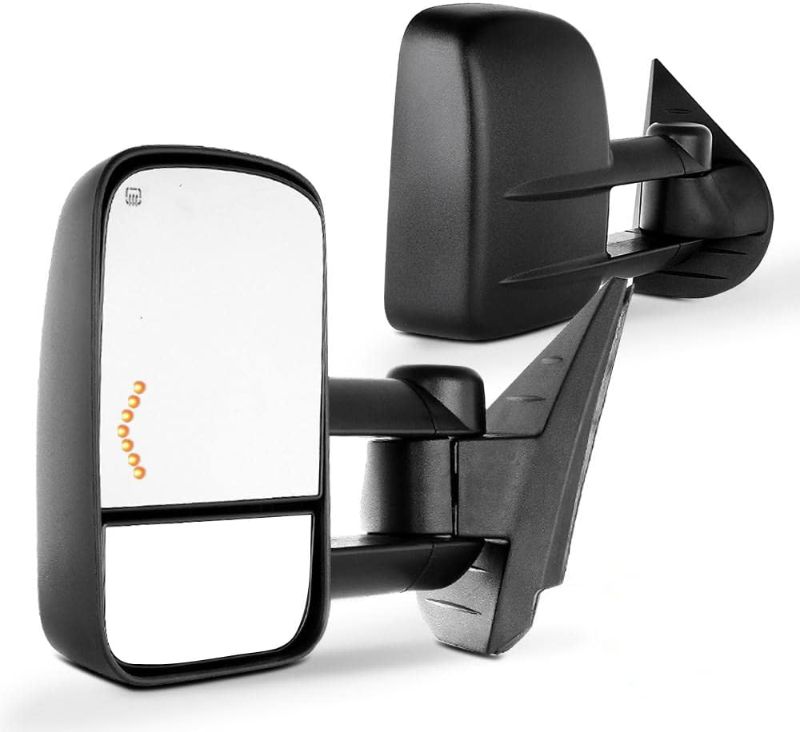 Photo 1 of ****USED****ONLY 1 MIRROR***** SCITOO Towing Mirrors Chrome Replace Mirror Parts with Indicator Puddle Light Electrical Operated Defrosting Function Compatible for fit 07-13 For Chevy/For GMC Silverado/Si (Just 07 New Body Style)