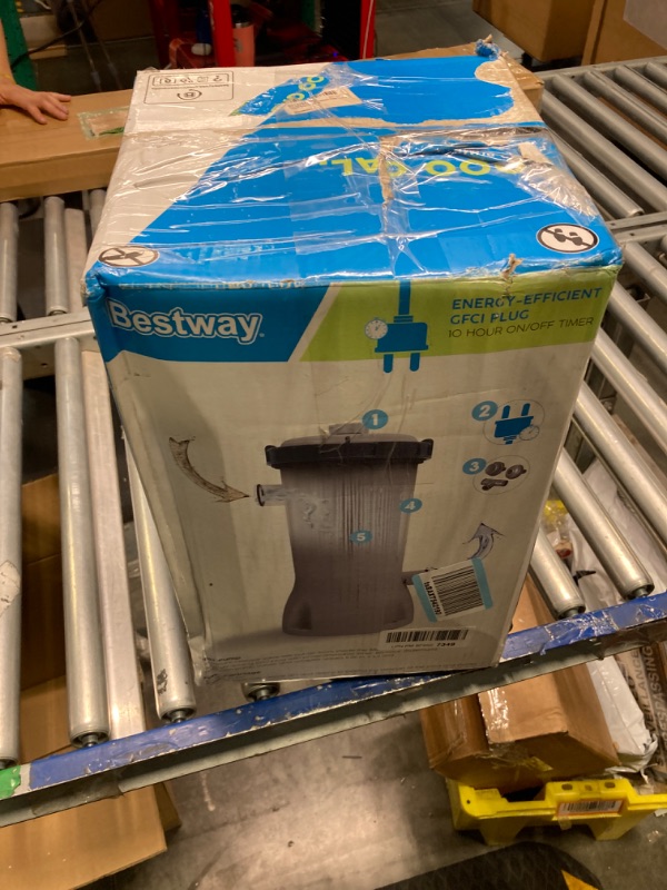 Photo 1 of ***FILTER DIRTY//SOLD AS PARTS ALL SALES FINAL*** 
Bestway 1000 GPH Above Ground Swimming Pool Cartridge Filter Pump 120V w/ GFCI