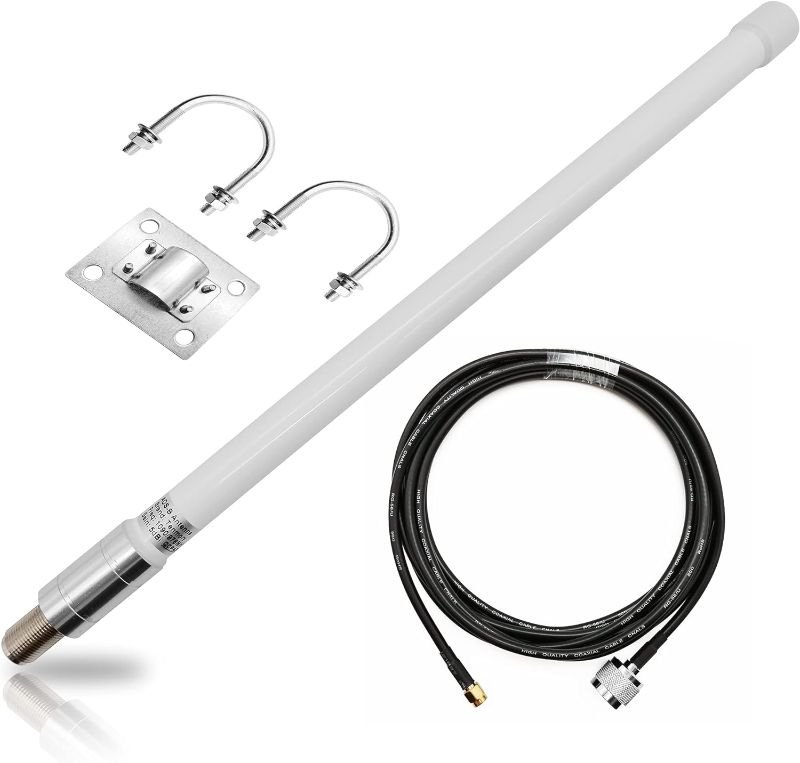 Photo 1 of 1090MHz 978MHz Dual Band ADS-B Antenna N-Type Female Outdoor 5dBi Fiberglass Antenna + 10ft N-Male to SMA-Male Extension Cable
