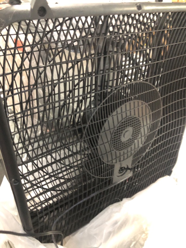 Photo 2 of **WORKS BUT DOES NOT STAY ON** Comfort Zone CZ200ABK 20" 3-Speed Box Fan for Full-Force Air Circulation with Air Conditioner, Black