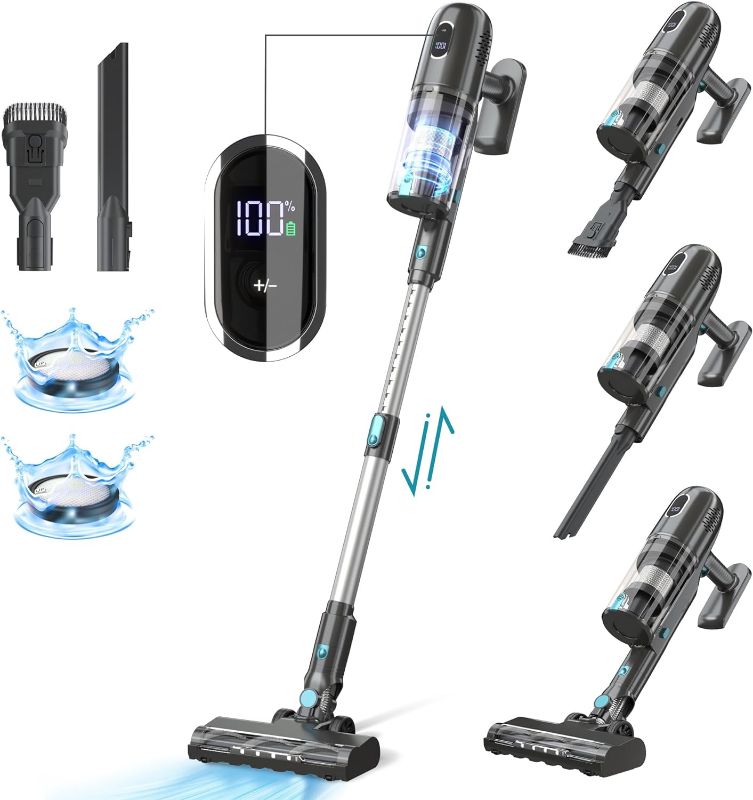 Photo 1 of **SIMILAR ITEM - FOR PARTS - NO RETURNS** Cordless Vacuum Cleaner, 38Kpa Powerful Stick Vacuum with Brushless Motor, LED Touch Display, 45 Mins Long Runtime, Self-Standing Lightweight Vacuum for Hard Floor Carpet Hair, P1-Pro
