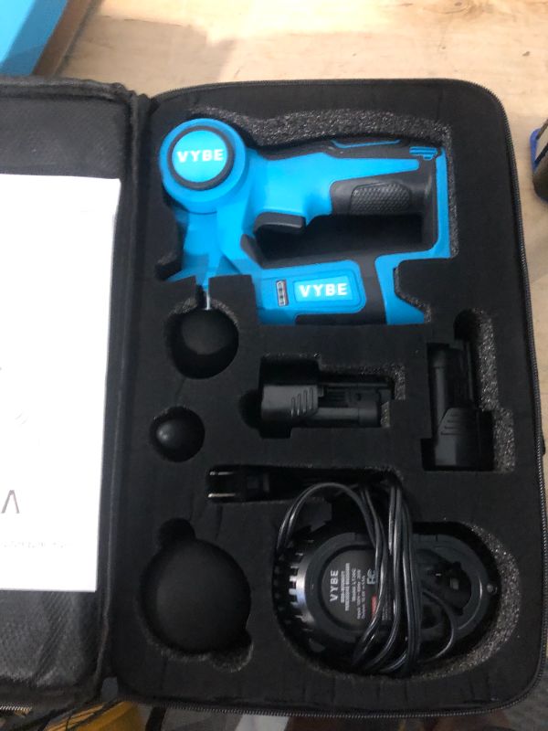 Photo 4 of ****USED*** VYBE Percussion Massage Gun - V2-6 Speed Percussion Massager Guns w/ 3 Attachments for Deep Tissue Muscle Therapy - Electric, Handheld, Cordless, Adjustable Arm