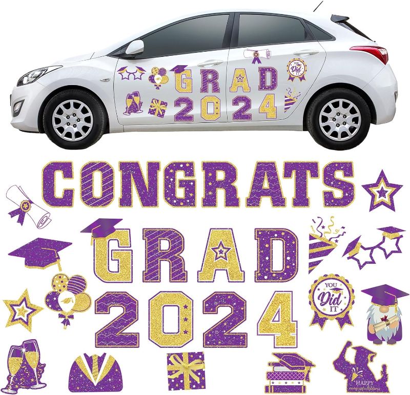 Photo 1 of ** blue and gold**
30Pcs Graduation Car Magnets 2024 Graduation Car Decoration Bumper Sticker Congrats Grad Graduation Cap Magnet Magnetic Refrigerator Car Sticker Decal for Graduation Party (Purple, Gold)
