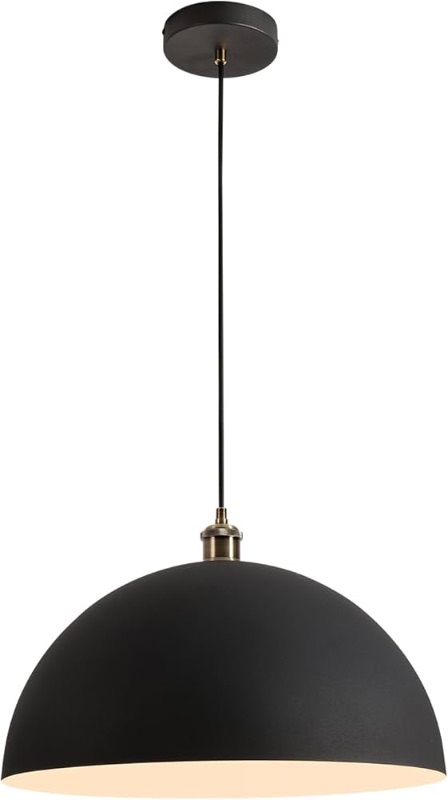 Photo 1 of 17.72'' Black and White Interior Pendant Light - Perfect for Kitchen Island, Dining Room and Bedroom