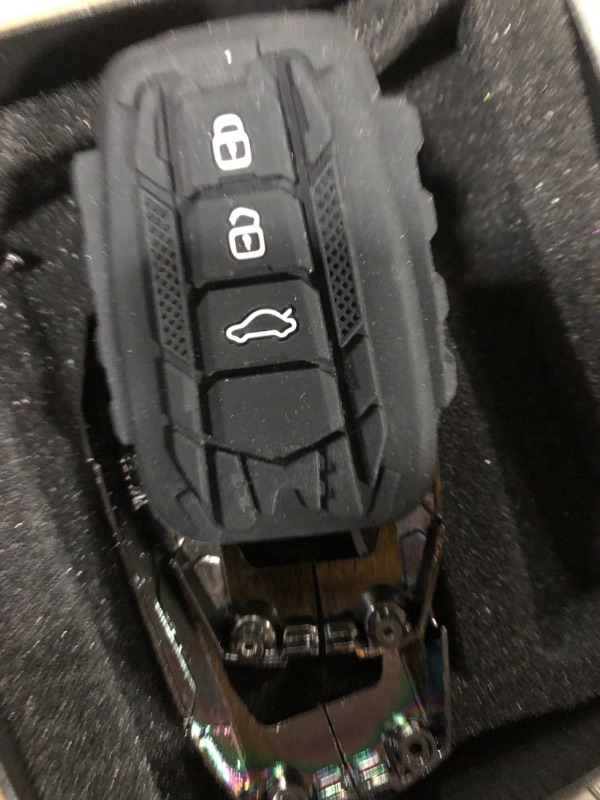 Photo 1 of **** MISSING HARDWARE****
Heavy Metal Key Fob Cover Case Protector for Toyota, Keychain, Accessories for Toyota Highlander 2018-2024 RAV4 Camry C-HR Corolla Avalon Prius GT86 (Type-B Black)
