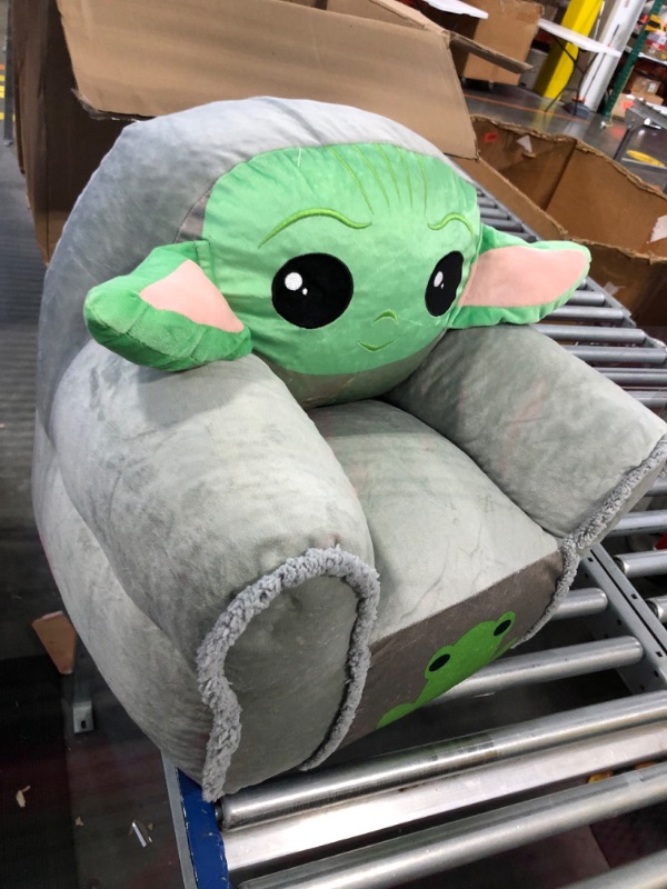 Photo 3 of  Mink with Sherpa Trim Bean Bag Chair for Toddlers and Kids, Star Wars Grogu