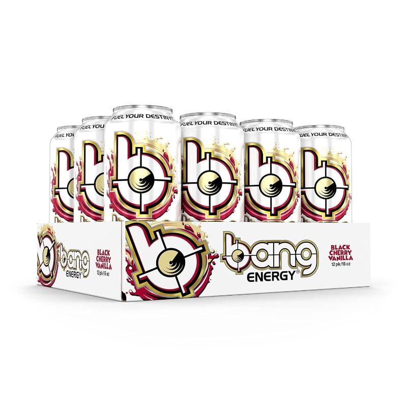 Photo 1 of  Bang BLACK CHERRY VANILLA Bang (12 Pack of 16oz Cans) Zero Sugar Energy Drink BLACK CHERRY VANILLA