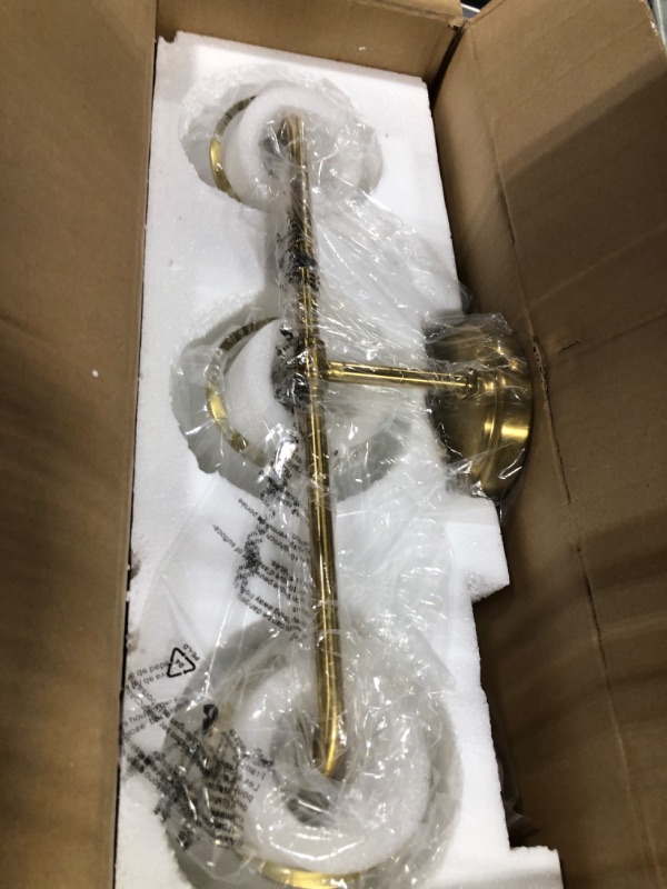 Photo 5 of ****USED*** Gold Bathroom Vanity Light 3-Lights Bathroom Light Fixtures Over Mirror with Clear Glass Shade 22.4 inch Wall Sconce Lighting Bath(Exclude E26 Bulb)