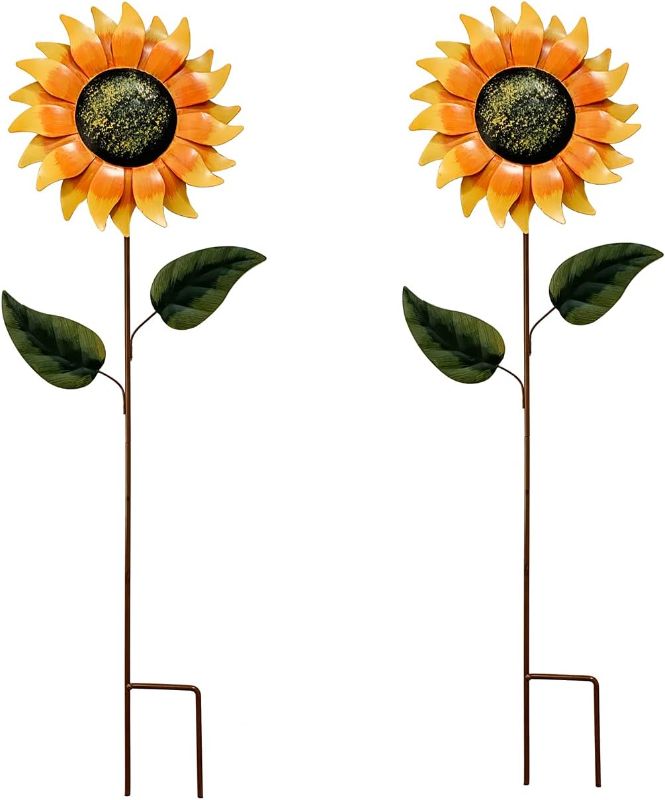 Photo 1 of  Metal Sunflower Garden Stakes, Sunflower Garden Patio Lawn Yard Stake Metal Sunflower Patio Garden Yard Outdoor Decoration
***Stock photo is a similar item*** 