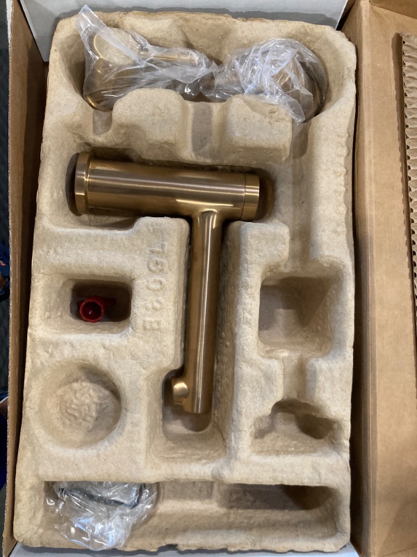 Photo 4 of ***FOR PARTS ONLY NO RETURNS AS IS***Moen T393BG Align 2-Handle Deck Mount Modern Roman Tub Faucet Trim Kit, Valve Required, Brushed Gold