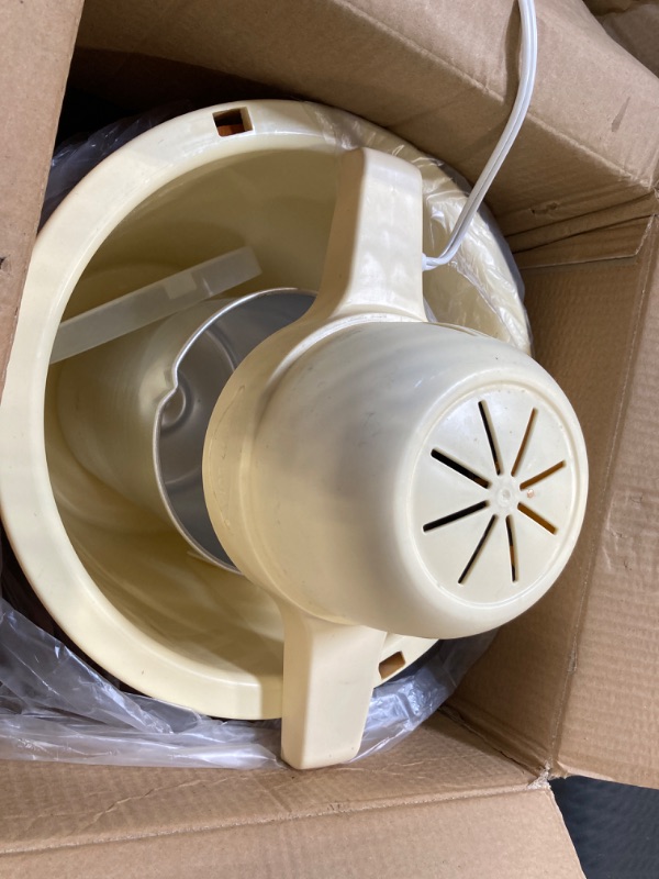 Photo 3 of ****USED***NEED TO BE CLEANED***PIECE IS BROKEN*** Nostalgia Electric Ice Cream Maker - Old Fashioned Soft Serve Ice Cream Machine Makes Frozen Yogurt or Gelato in Minutes - Fun Kitchen Appliance - Vintage Wooden Style - Light Wood - 4 Quart 4 Qt Light Wo