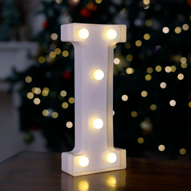 Photo 3 of ***3pc Bundle REI***LED Marquee Sign Light Up Letters, 26 Alphabet Light Up Letters Sign, Battery Powered LED Letter Lights for Night Light, Wedding, Birthday, Party, Holiday or Home Decor(Letter S, Warm White)