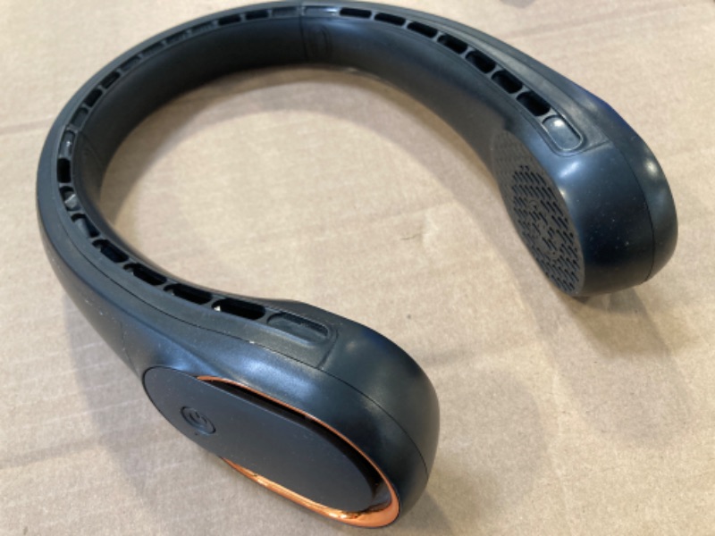 Photo 1 of ***NON FUNCTIONAL*** 
FrSara Neck Fan, Bladeless Neck Fan,Upgraded 5200mAh,Long Endurance,Upgraded air volume,Easier to Use,360° Cooling,No Hair Twisting,Non-Slip Material,Rechargeable,3-Speed