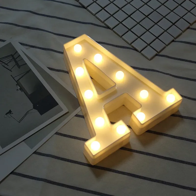 Photo 1 of ** 5 Mixed letters & numbers**Alphabet LED Letter Lights Light Up White Letters Standing Hanging A-M & Short String Christmas Lights Wire