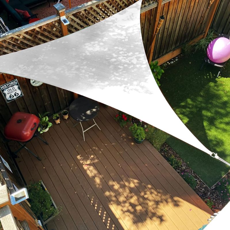 Photo 1 of Triangle 32' x 32' x 32' White Custom Size Sun Shade Sail Patio Garden Outdoor Cover Breathable UV Protection - We Can Make Custom Sizes