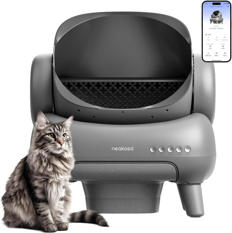 Photo 1 of ****USED***FOR  PARTS ONLY*** SOLD AS IS NO RETURNS***ALL SALES ARE FINAL****Neakasa M1 Open-Top Self Cleaning Cat Litter Box, Automatic Cat Litter Box with APP Control, Odor-Free Waste Disposal includes Trash Bags
