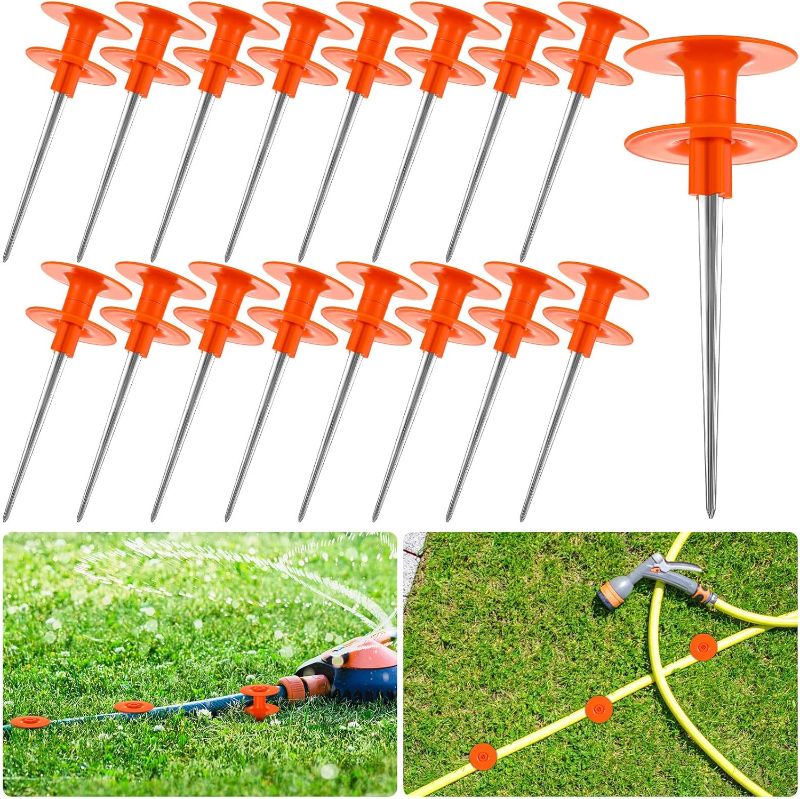 Photo 1 of 20 Pcs 10 Inch Garden Hose Guide Spike Rust Free Zinc Sturdy Metal Stake Garden Hose Stakes for Keeps Garden Hose Out of Flower Beds, for Plant Protection
