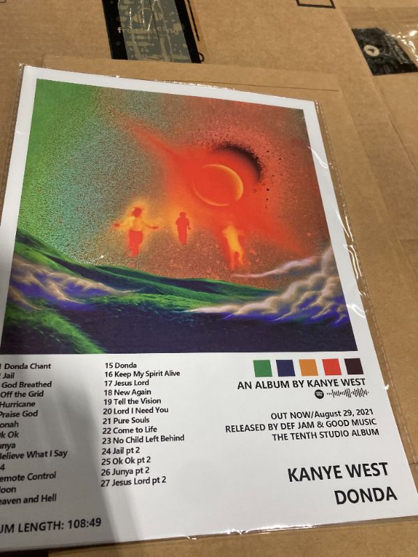 Photo 4 of ****USED** Kanye Poster (12 Pcs 8 * 11 inch) West Album Cover Music Posters for Room Aesthetic, Wall Art for Room Decor Posters for Fans Unframed Kanye We st