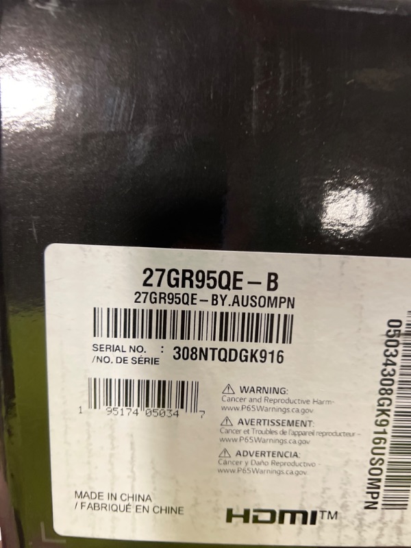 Photo 5 of *** FOR PARTS ONLY ** NO RETUNRS***
LG 27" Ultragear™ OLED QHD Gaming Monitor with 240Hz .03ms GtG & nVIDIA® G-SYNC® Compatible,Black