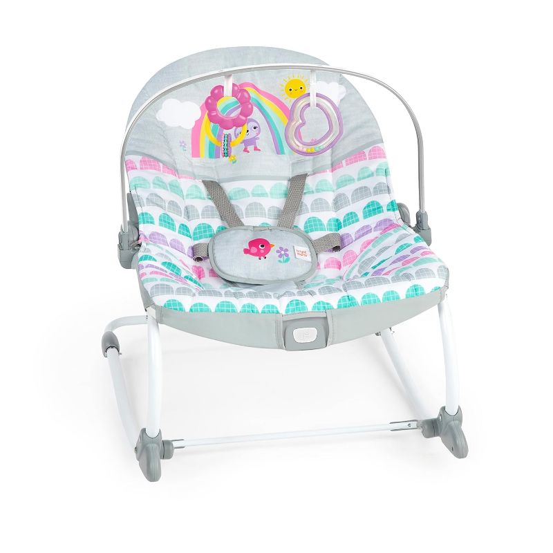 Photo 1 of Bright Starts Rosy Rainbow Infant to Toddler Rocker with Vibrations, Baby Seat for Girl or Boy, Newborn +
