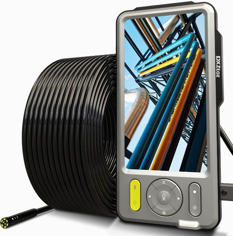 Photo 1 of 50FT Sewer Camera 5'' Larger IPS Screen, DXZtoz Dual-Lens Endoscope Camera for Drain Pipe Plumbing Plumbers Inspection, 1080P Waterproof Semi-Rigid Snake Camera with Light[Upgraded]
