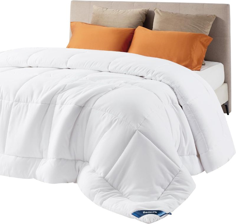 Photo 1 of  Bedsure Comforter Duvet Insert - Quilted Comforters Queen Size, All Season Duvet, Down Alternative Bedding Comforter with Corner Tabs(White,Queen 88"x88")