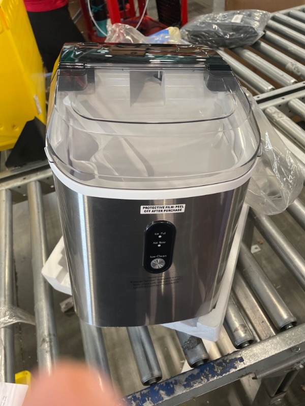 Photo 1 of FREE VILLAGE Nugget Ice Maker Countertop, Pebble Ice Maker Machine with Soft Chewable Ice, 34lbs/24H, Self-Cleaning, One-Click Operation, Stainless Steel, Crushed Ice Maker for Home Kitchen Office Nugget Ice-34Lbs/24H Stainless Steel Silver 1