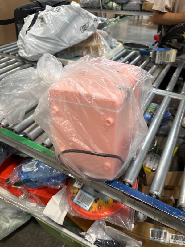 Photo 1 of ***FOR PARTS ONLY NO RETURNS***Frigidaire EFMIS175 Retro 9-Can Mini Personal Fridge Portable Cooler for Car, Office, Bedroom, Dorm Room, or Cabin, 11.8"D x 7.1"W x 10.1"H, Pink
