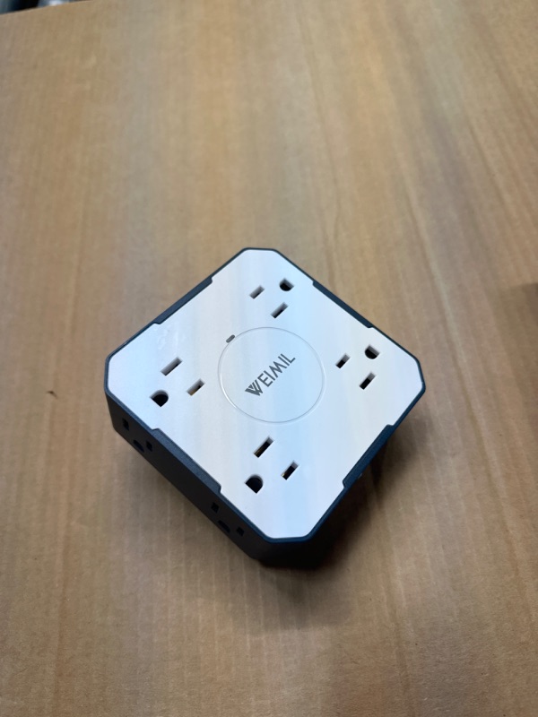 Photo 1 of Multi Plug Outlet Extender, WEIMIL 8 Outlet Splitter Surge Protector with 3 USB Ports(1 USB C Port), Wall Plug Extender for Home Office Dorm Rooms (Color:Blue White)