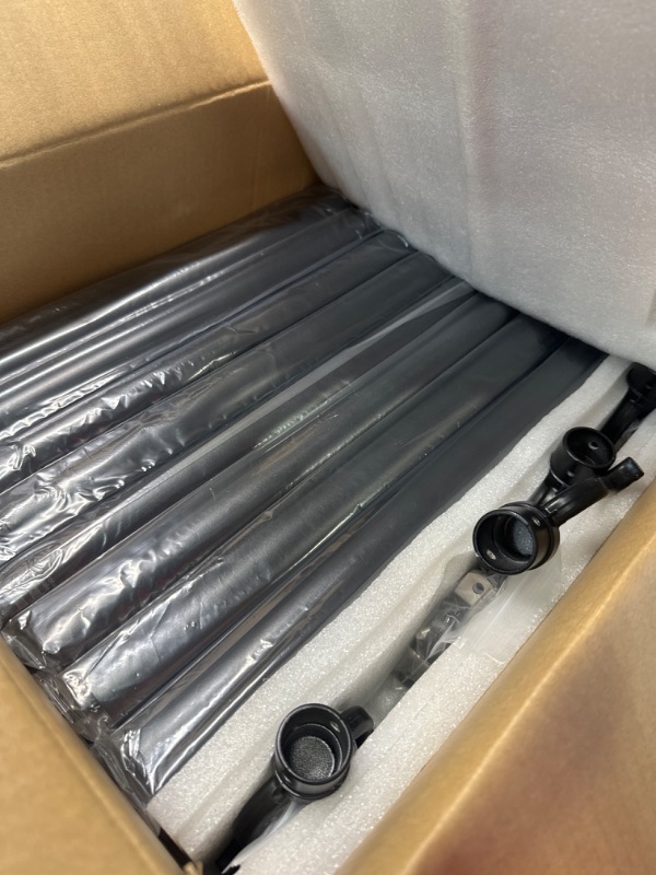 Photo 1 of addlon 4 Pack 10FT String Light Poles for Outside, Waterproof Harder Metal Outdoor Poles for Hanging String Lights for Patio, Garden, Bistro, Wedding, Parties - Black
