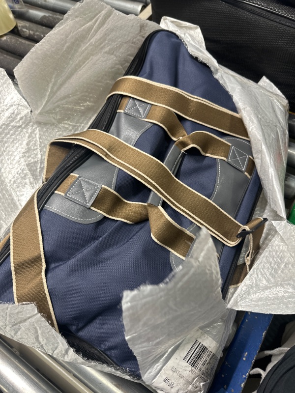 Photo 1 of ELDA Expandable Foldable Luggage Large Capacity Duffel Bags with Wheels Lightweight Collapsible Rolling Travel Suitcases for Men Women blue