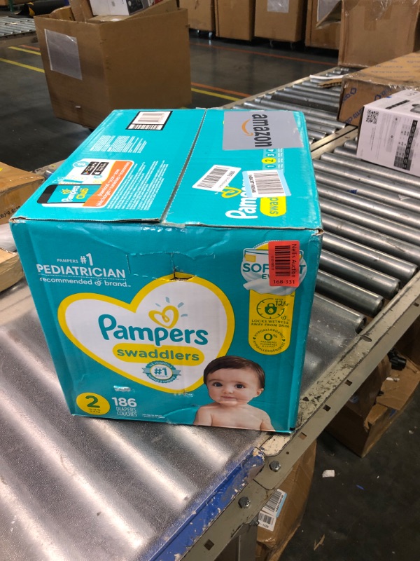 Photo 3 of Diapers Size 2, 186 Count - Pampers Swaddlers Disposable Baby Diapers (Packaging & Prints May Vary) Size 2 (186 Count)