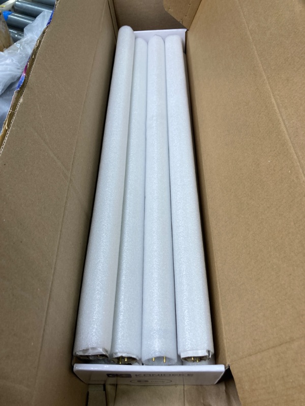 Photo 2 of 8 Pack 24 inch F17T8 17 Watts Light Bulb 2 Foot Straight Fluorescent Tube T8 Tube Light Cool White 1400 Lumen G13 Medium Bi-Pin Cap 8 Count